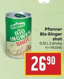 Šťáva Ginger Shot bio Pfanner
