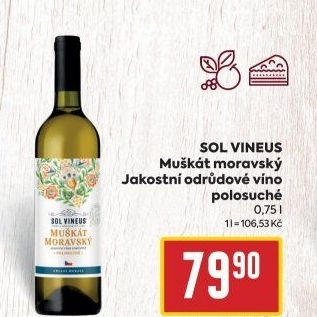 Víno Muškát moravský Sol Vineus