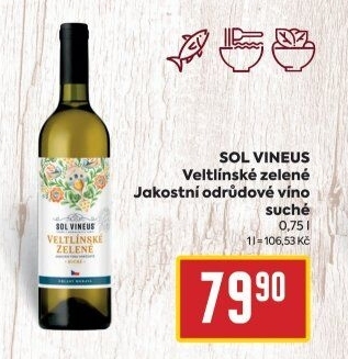 Víno Veltlínské zelené Sol Vineus