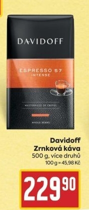 Zrnkové kávy Davidoff