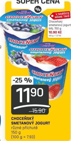 Jogurt smetanový ochucený Choceňský