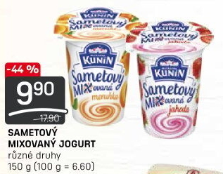 Ochucený jogurt sametový Mlékárna Kunín