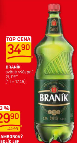 Pivo světlé výčepní 10° Braník