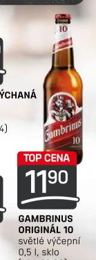 Pivo světlé výčepní Originál 10° Gambrinus