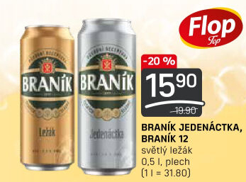Pivo světlý ležák 11° Jedenáctka Braník