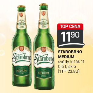 Pivo světlý ležák 11° Medium Starobrno