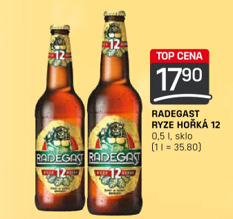 Pivo světlý ležák 12° Ryze hořká Radegast