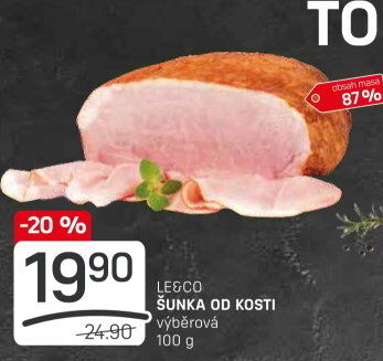 Šunka od kosti výběrová LE&amp