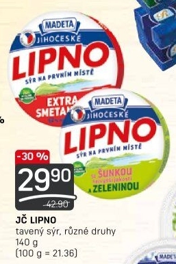 Tavený sýr Jihočeské Lipno Madeta
