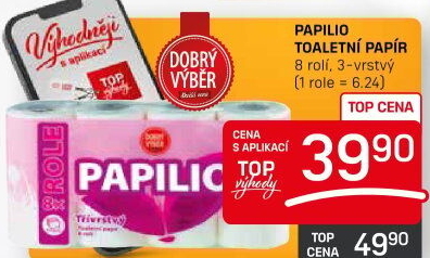 Toaletní papír 3vrstvý Papilio Dobrý Výběr