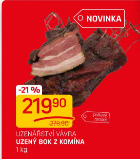 Uzený bok z komína Uzenářství Vávra