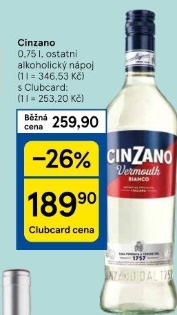 Aperitivy Cinzano