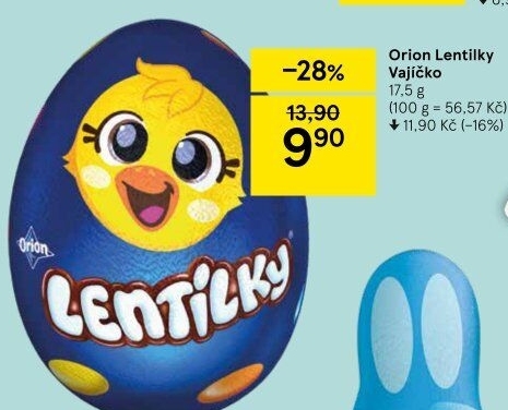 Čokoládové vajíčko s lentilkami Orion