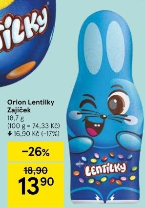 Čokoládový zajíc s lentilkami Orion