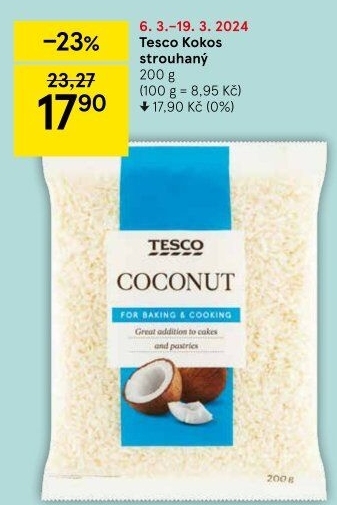 Kokos strouhaný Tesco