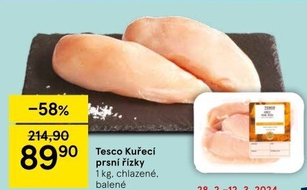 Kuřecí prsní řízky Tesco