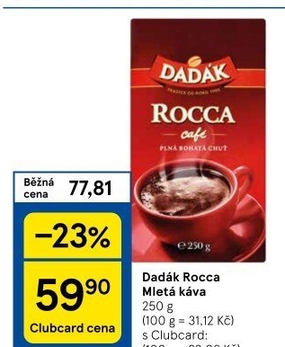 Mletá káva Rocca cafe Dadák