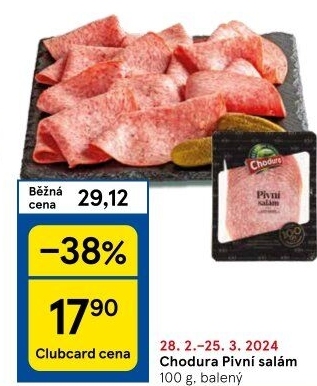 Salám pivní Beskydské uzeniny Chodura