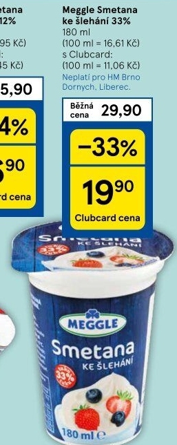 Smetana ke šlehání Meggle 33%