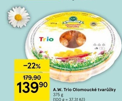 Sýr tvarůžky olomoucké trio A.W.