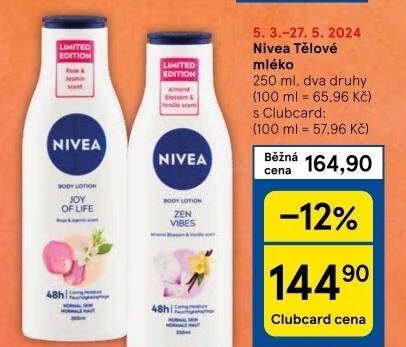 Tělová mléka Nivea