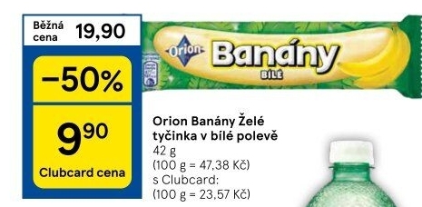Tyčinka Banány v čokoládě Orion