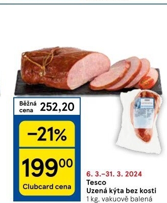 Uzená kýta bez kosti Tesco