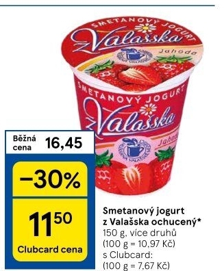Jogurt smetanový ochucený z Valašska Mlékárna Valašské Meziříčí