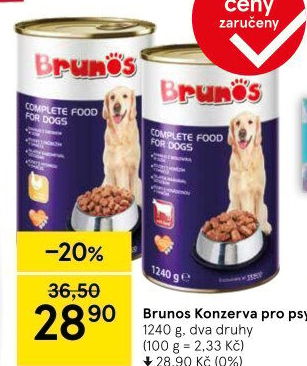 Konzerva pro psy Brunos