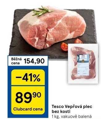 Vepřová plec bez kosti Tesco