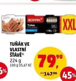 Tuňák ve vlastní šťávě Sokra