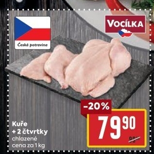 Kuře + 2 čtvrtky Vocílka
