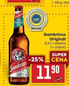 Pivo světlé výčepní Originál 10° Gambrinus