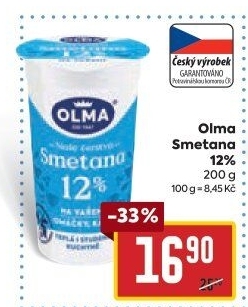 Smetana na vaření Olma 12%
