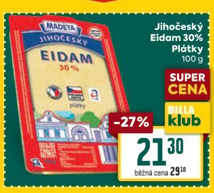 Sýr Eidam Jihočeský 30% Madeta