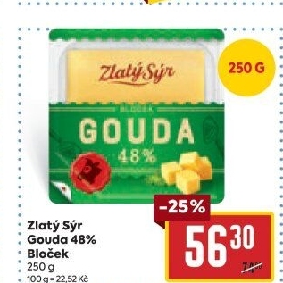 Sýr Gouda 48% Zlatý sýr Milkpol