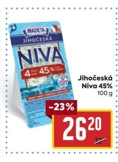 Sýr Niva Jihočeská 45% Madeta