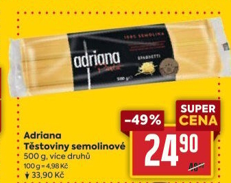 Těstoviny semolinové Adriana