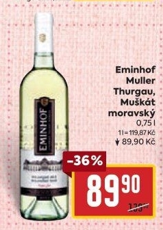 Víno Müller Thurgau Eminhof Diana Moravia