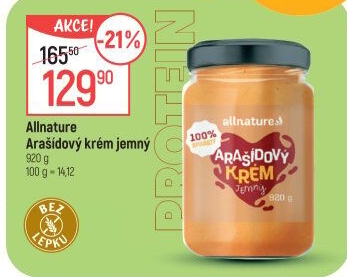 Arašídový krém Allnature