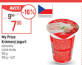 Ochucený jogurt krémový My Price
