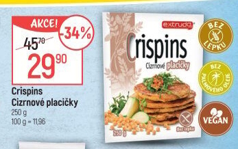 Směs na cizrnové placičky bez lepku Crispins Extrudo
