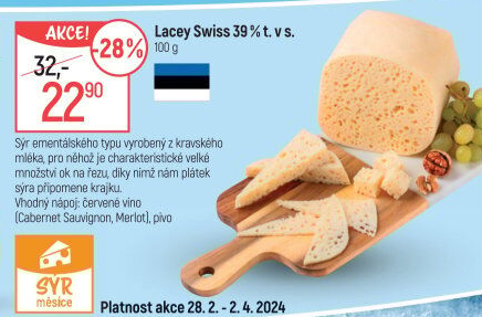 Sýr Lacey Swiss