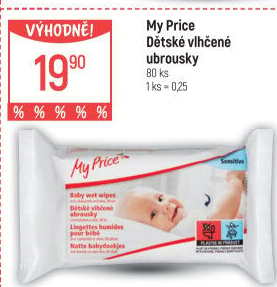 Vlhčené ubrousky dětské My Price
