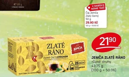 Černý čaj Zlaté ráno Jemča
