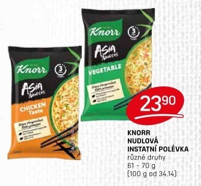 Instantní polévky nudlové Noodles Knorr