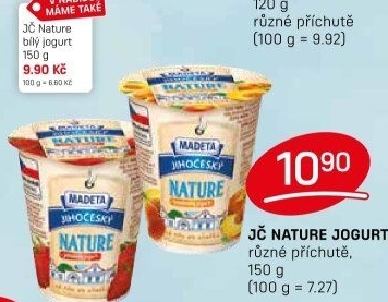 Jogurt Nature ochucený jihočeský Madeta