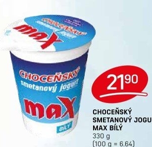 Jogurt smetanový max bílý Choceňský