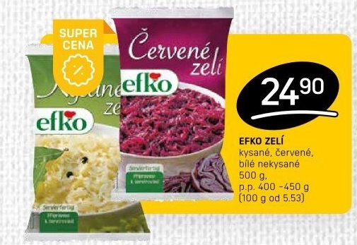 Zelí bílé kysané Efko