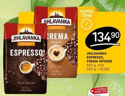 Zrnková káva Jihlavanka Espresso